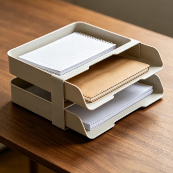 Desktop Folding File Shelf, Collapsible Letter Tray Organizer for Documents, Paper, and Notebooks