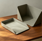 Portable Folding File Rack, Desktop Paper Tray Organizer for Letters, Bills, and A4 Documents