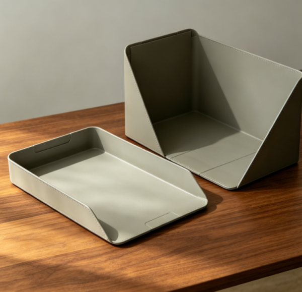 Portable Folding File Rack, Desktop Paper Tray Organizer for Letters, Bills, and A4 Documents