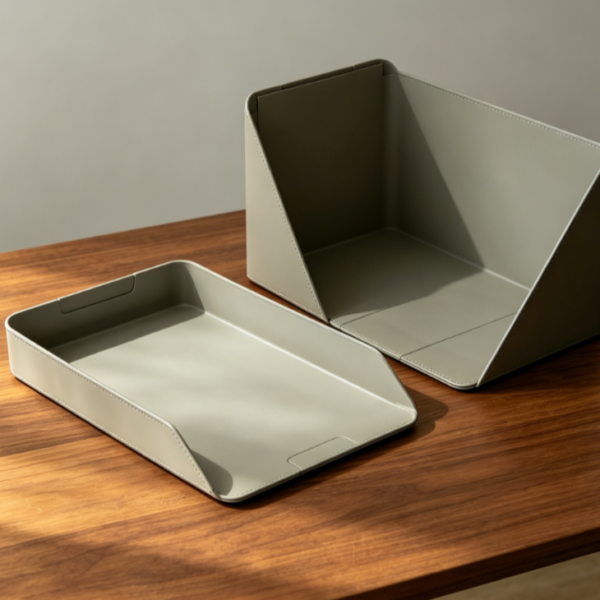 Portable Folding File Rack, Desktop Paper Tray Organizer for Letters, Bills, and A4 Documents
