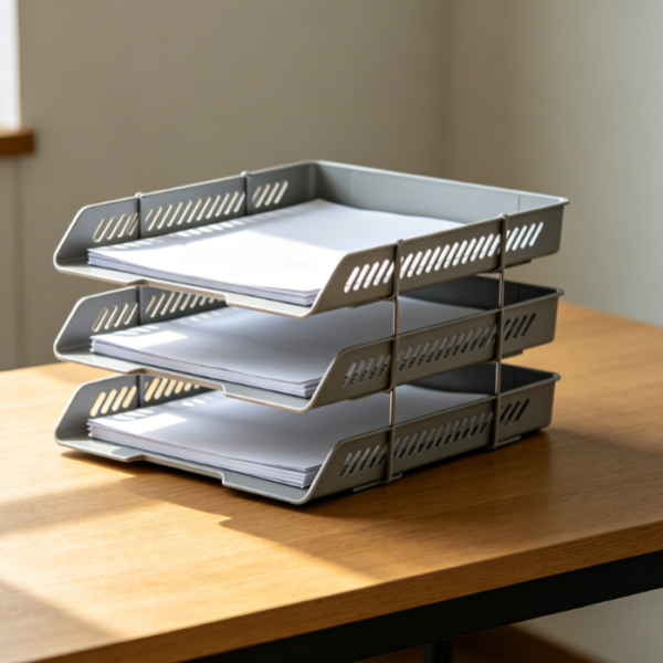 Folding A4 File Tray Organizer, Desktop Collapsible Folder Holder for Office Paper Storage