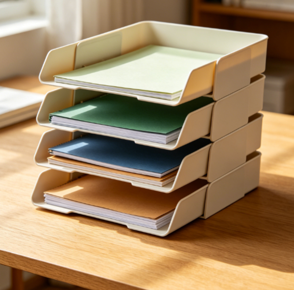 Desktop Collapsible Paper Organizer, Foldable File Shelf for Mail, Reports, and Folder Storage