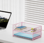 Collapsible Desk File Sorter, Folding Paper Tray Organizer for School, Office, and Home