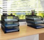 3-Tier Foldable Folder Tray, Desktop Paper Organizer for Bills, Mail, and Office Documents