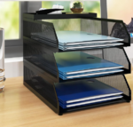 3-Tier Foldable Folder Tray, Desktop Paper Organizer for Bills, Mail, and Office Documents