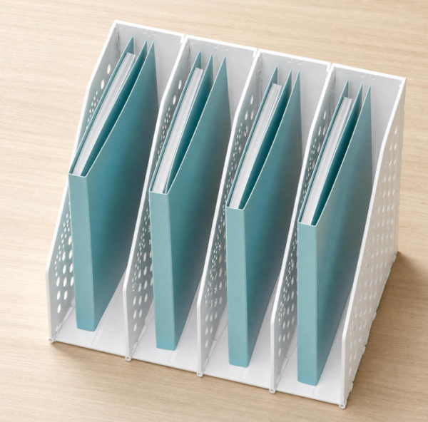 Space-Saving Folding File Holder, Desktop Collapsible Organizer for Reports, Letters, and Paper Files