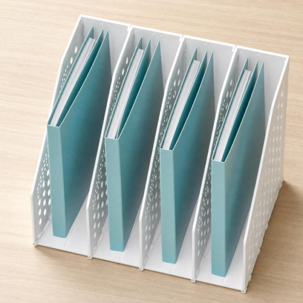 Space-Saving Folding File Holder, Desktop Collapsible Organizer for Reports, Letters, and Paper Files