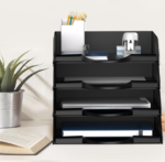 Foldable Desktop Letter Tray, Paper Storage Organizer for A4 Documents, Forms, and Folders
