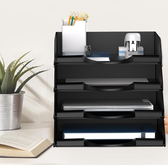 Foldable Desktop Letter Tray, Paper Storage Organizer for A4 Documents, Forms, and Folders