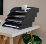 Foldable Desktop Letter Tray, Paper Storage Organizer for A4 Documents, Forms, and Folders