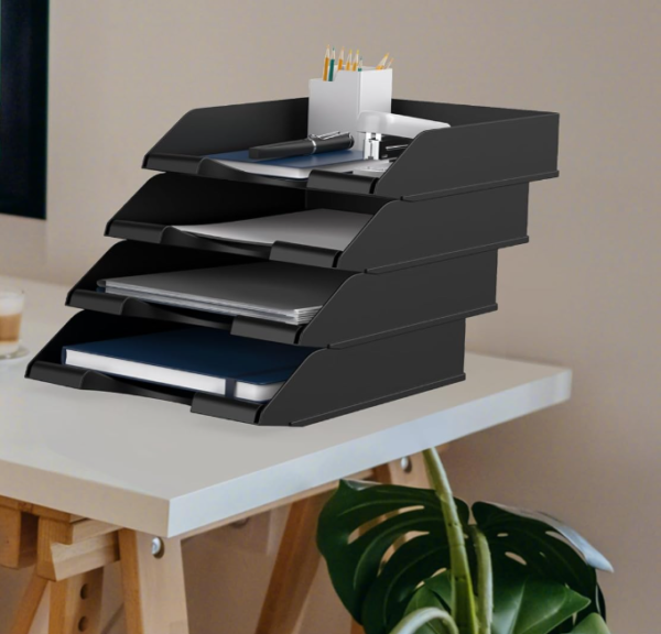 Foldable Desktop Letter Tray, Paper Storage Organizer for A4 Documents, Forms, and Folders