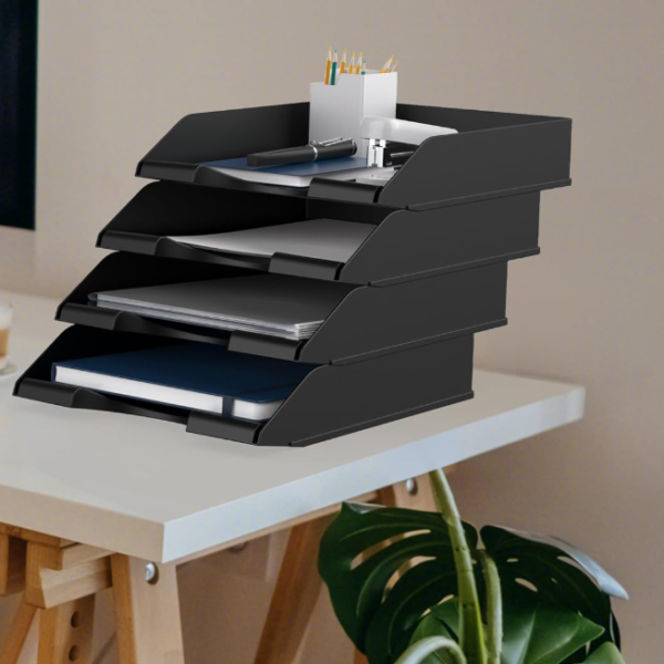 Foldable Desktop Letter Tray, Paper Storage Organizer for A4 Documents, Forms, and Folders