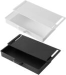 2Pcs No-punch Storage Box Drawer Tray Hidden Desk Stick on Drawer Desk Stationery Organizer under Desktop Drawer under Table Storage Tray No Punching White Black Office ABS Desk Stand
