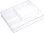 Desk Drawer Organizer Tray Storage Box for Office Makeup Stationery, ABS Material White Suitable for Bathroom (Clear)