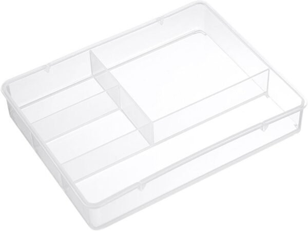 Desk Drawer Organizer Tray Storage Box for Office Makeup Stationery, ABS Material White Suitable for Bathroom (Clear)