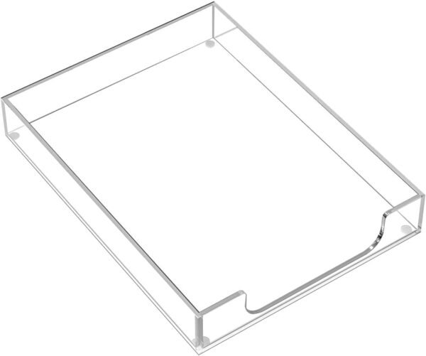 Acrylic Letter Tray, Clear Desk Organizer for Papers, Documents, Magazines, Folders, Notebooks, and Stationery – Multi-Function File Tray and Desktop Organizer for Office, , and Workspace