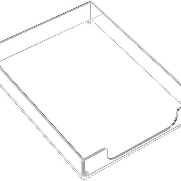 Acrylic Letter Tray, Clear Desk Organizer for Papers, Documents, Magazines, Folders, Notebooks, and Stationery – Multi-Function File Tray and Desktop Organizer for Office, , and Workspace
