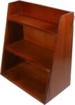 3-Tier Vintage Wooden Desktop Display Shelf, Multilayer Storage 12x6.5x13 Inches, Freestanding or Wall-Mounted for Crystals, Stones, and Essential Oils