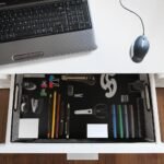 Desk Drawer Organizer, A4 Large Metal Mesh Desk Rrganizer Tray, Versatile Storage Box Set for Office Supplies,13 x 9 inches