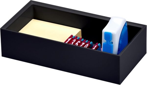 Desk Organizer Accessory Tray, Wide, Stacks for Desktop Storage, Black