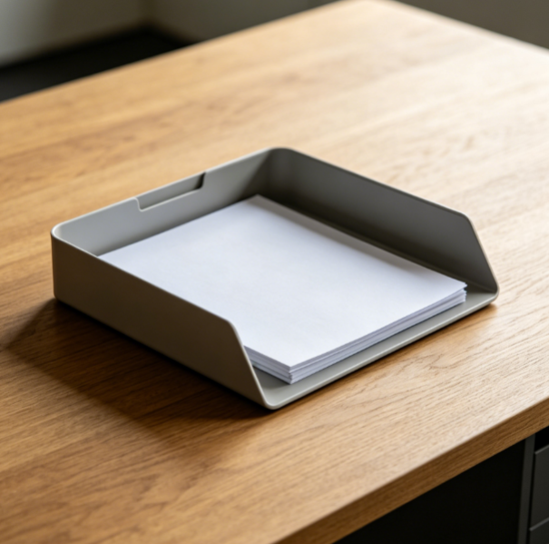 Collapsible Office File Tray with Open Front Design, Desktop Folder Organizer for A4 Documents