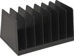 7-Compartment Desktop Mail and File Sorter, Eco-Friendly Black Plastic, Dimensions 4.5x8.8x5.5 Inches