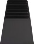 7-Compartment Desktop Mail and File Sorter, Eco-Friendly Black Plastic, Dimensions 4.5x8.8x5.5 Inches