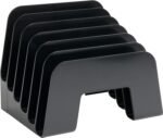 6-Compartment Black Incline Desktop Step File Sorter
