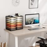 8-Tier Black Mesh Desktop Literature Organizer, File Sorter and Mail Center Cabinet for Office, Home, and School Classroom