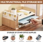 Wood 3-Tier Office Desktop Document Tray - Mail Sorter Organizer Rack - Wooden Document Letter Stand for Folders, Mail, Stationary, Desk Accessories Natural