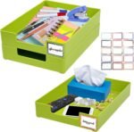 3 Pack Desk Letter Tray, Plastic Stackable File Document Organizer Book Stationery Storage Rack Office Desktop File Paper Holder Anti-Skid Stacking File Support for Office School