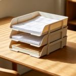 Multi-Layer Folding File Organizer Tray, Desktop Paper Holder for Mail, Bills, and Folders