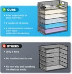 6-Tier Mesh Black Desktop File Organizer with Handle, Letter/A4 Paper Sorter and Folder Holder