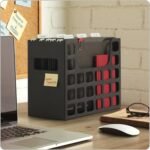 Portable Plastic Desktop Document Holder with Side Handles, Letter Size 9.5x12.2x6 Inches