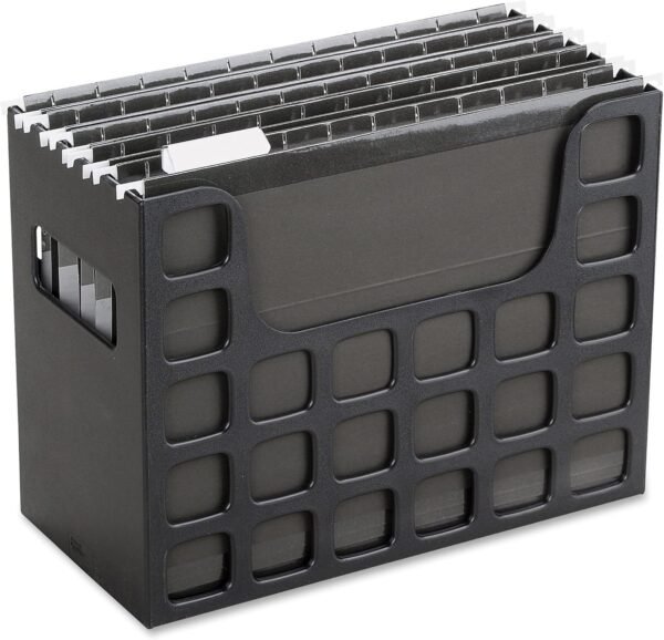Portable Plastic Desktop Document Holder with Side Handles, Letter Size 9.5x12.2x6 Inches