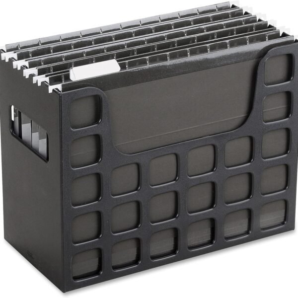 Portable Plastic Desktop Document Holder with Side Handles, Letter Size 9.5x12.2x6 Inches
